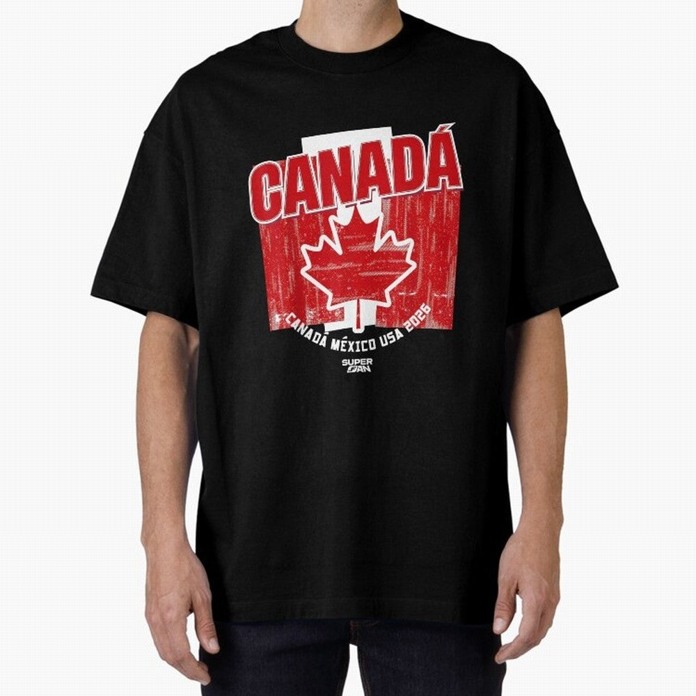 2026 Canada Soccer Fan World Cup Oversized T-Shirt Celebrate Fan Favorites in Global Football Passion for FIFA World Cup 2026 USA Canada Mexico, Driven by Cristiano Ronaldo, Haaland and CR7, Argentina, France and Brazil, Retro Football Energy,
