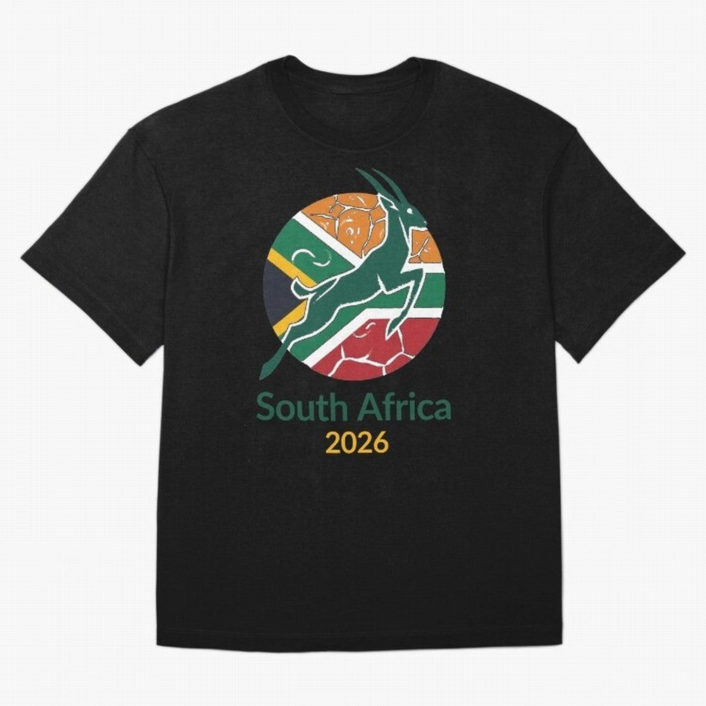 South Africa 2026 Oversized T-Shirt Feel International Energy from Global Football Passion for FIFA World Cup 2026 USA Canada Mexico, Made for Messi, Neymar and Mbappe, Argentina, Goal Celebration Energy, Supporter Heritage, Football Icons and