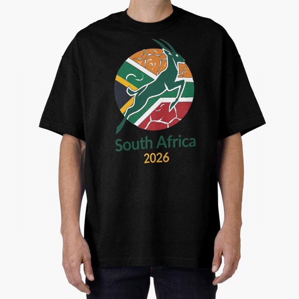 South Africa 2026 Oversized T-Shirt Feel International Energy from Global Football Passion for FIFA World Cup 2026 USA Canada Mexico, Made for Messi, Neymar and Mbappe, Argentina, Goal Celebration Energy, Supporter Heritage, Football Icons and