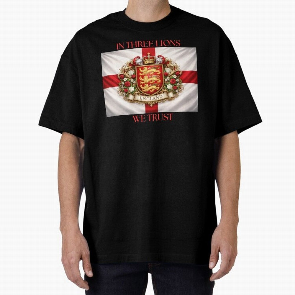 ENGLAND Oversized T-Shirt Celebrate National Team Dreams in FIFA World Cup 2026 USA Canada Mexico for Fans of CR7 and Messi and Argentina and Brazil, Bringing Fan Favorite Moments, National Team Passion, Big Match Drama and Soccer History; Great