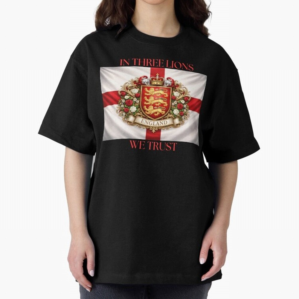 ENGLAND Oversized T-Shirt Celebrate National Team Dreams in FIFA World Cup 2026 USA Canada Mexico for Fans of CR7 and Messi and Argentina and Brazil, Bringing Fan Favorite Moments, National Team Passion, Big Match Drama and Soccer History; Great