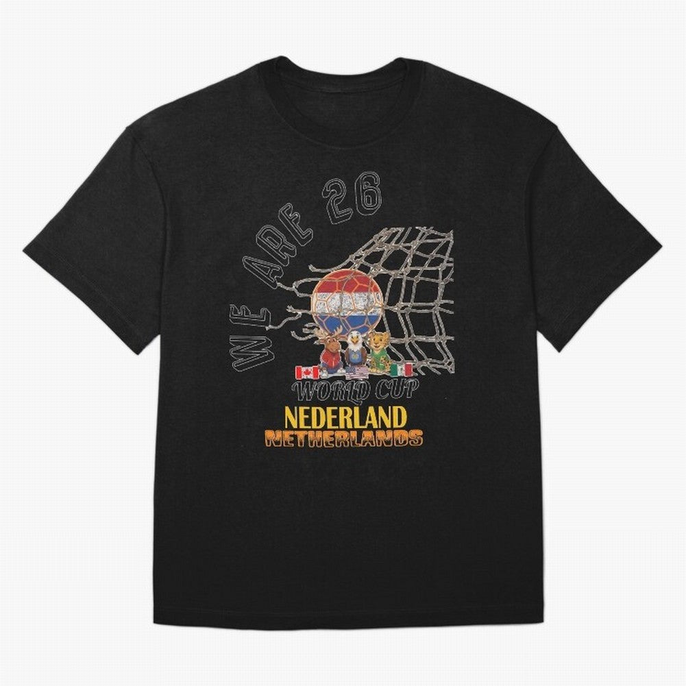 World cup 26 - Netherlands Oversized T-Shirt Celebrate the Biggest Stage of FIFA World Cup 2026 USA Canada Mexico for Fans of Neymar and Netherlands, Bringing Championship Spirit, Famous Goals, Roaring Crowds and International Football Unity; Made