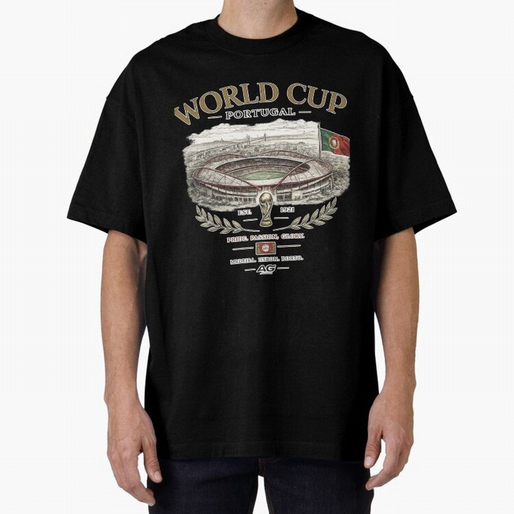 Portugal World Cup Estadio Da Luz Oversized T-Shirt Bring Trophy Dreams to Global Football Passion for FIFA World Cup 2026 USA Canada Mexico, Built around Messi, Portugal, Game Day Rituals, Football Legends, Country Pride and the Road to the Final;