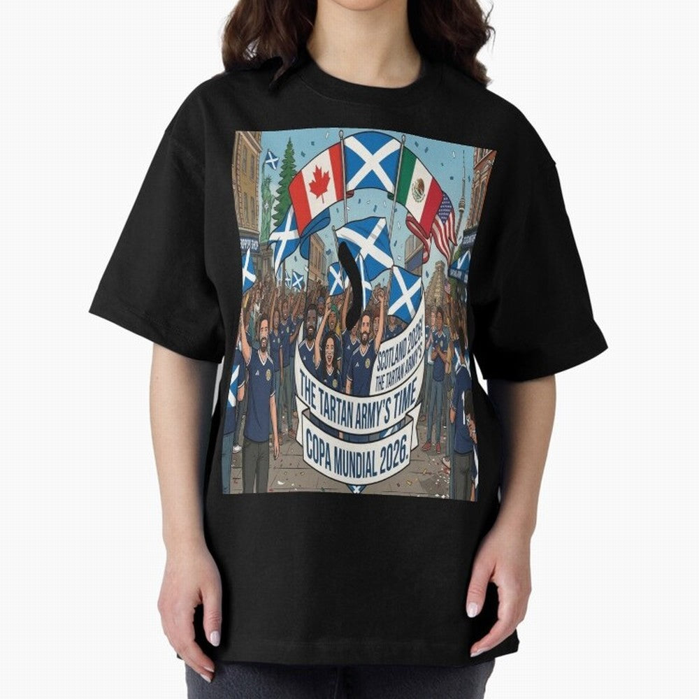 Scotland World Cup 2026 Oversized T-Shirt Carry FIFA World Cup 2026 Group Stage Connected to Cristiano Ronaldo, England Energy, Fan Favorite Moments, National Team Passion, Big Match Drama and Soccer History; Perfect for People Who Love Argentina,