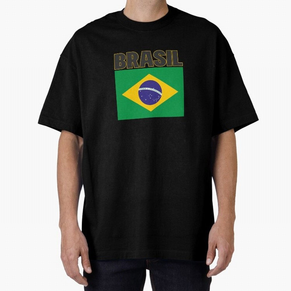 Brasil Flag Oversized T-Shirt Feel International Energy from FIFA World Cup 2026 Spirit, Celebrating Spain, CR7 and Messi, Football History, Final Match Energy, Crowd Noise and Once in a Lifetime Moments; Perfect for People Who Love Argentina,