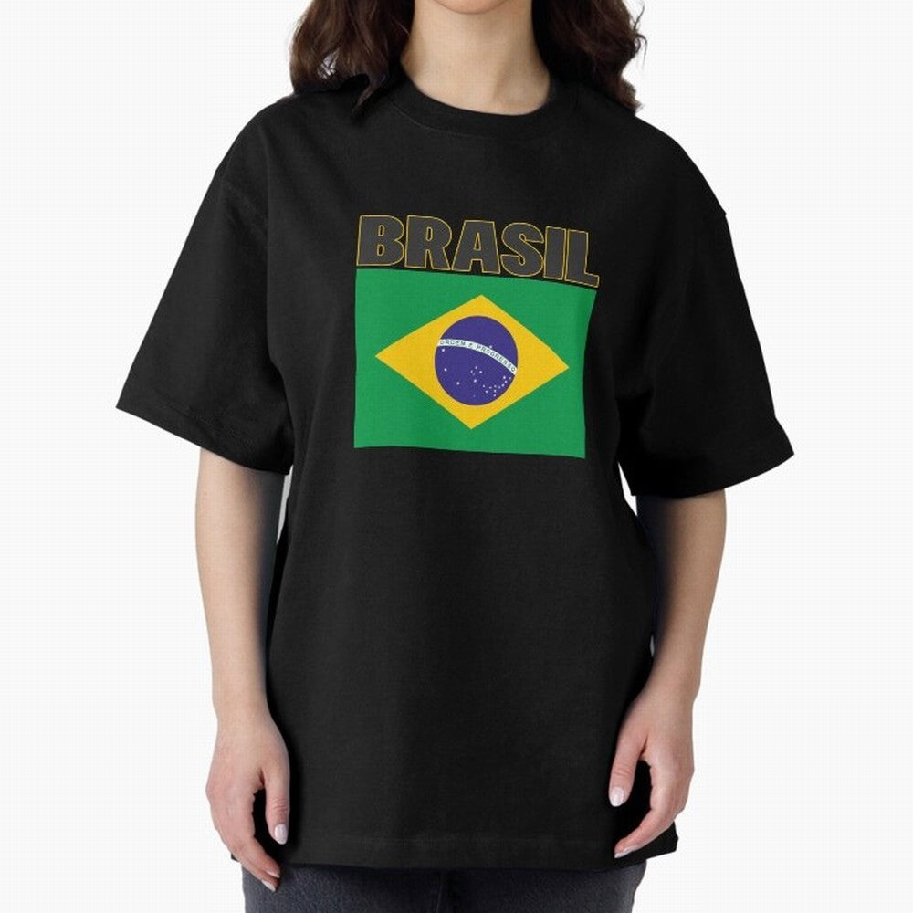 Brasil Flag Oversized T-Shirt Feel International Energy from FIFA World Cup 2026 Spirit, Celebrating Spain, CR7 and Messi, Football History, Final Match Energy, Crowd Noise and Once in a Lifetime Moments; Perfect for People Who Love Argentina,