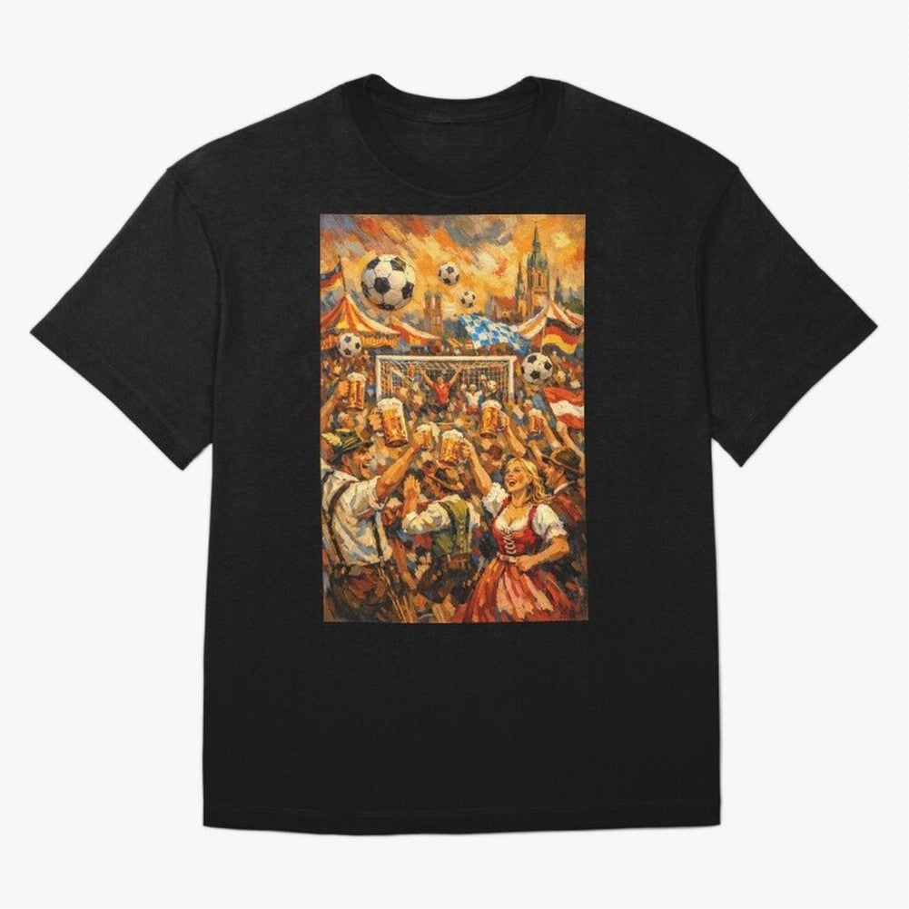 Festival Celebration with Soccer and Beer Oversized T-Shirt Honor FIFA World Cup 2026 Group Stage for Fans of Mbappe and Argentina, Bringing Sports Nostalgia, International Competition, Famous Players and Unforgettable Victories; Perfect for