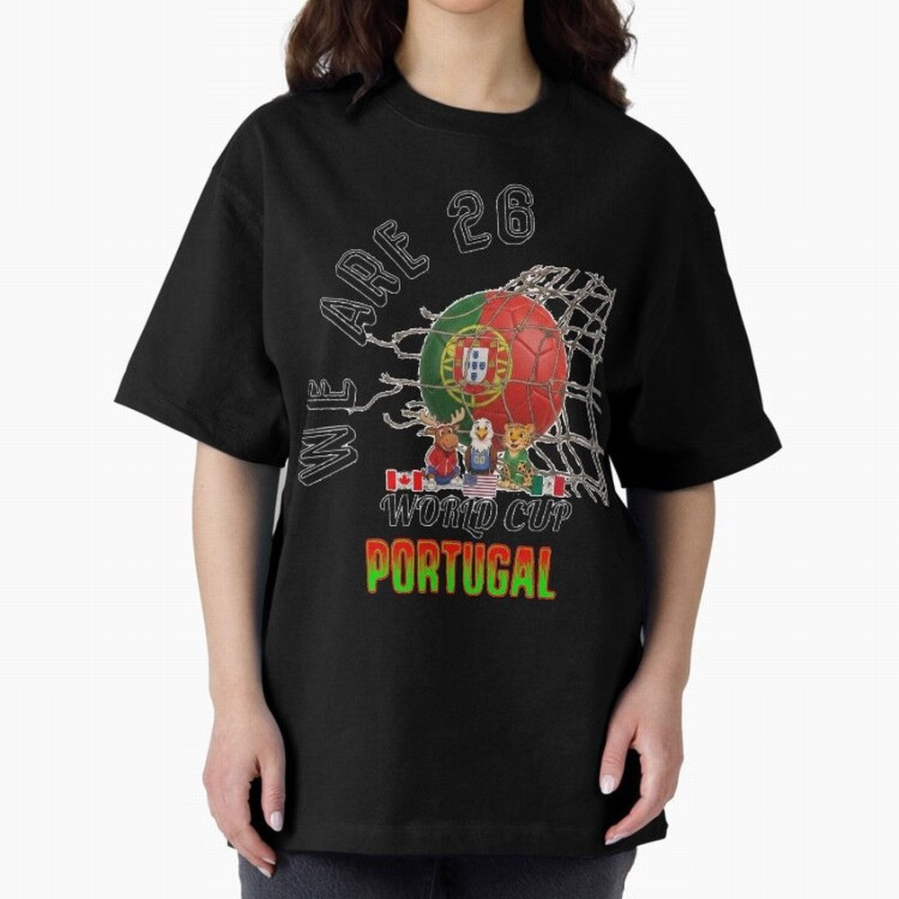 World cup 26 - Portugal Oversized T-Shirt Relive FIFA World Cup 2026 for Fans of Haaland and France, Bringing Retro Football Energy, Iconic Rivalries, Trophy Chase Drama and Stadium Atmosphere; Great for Supporters Who Love Legendary Players,