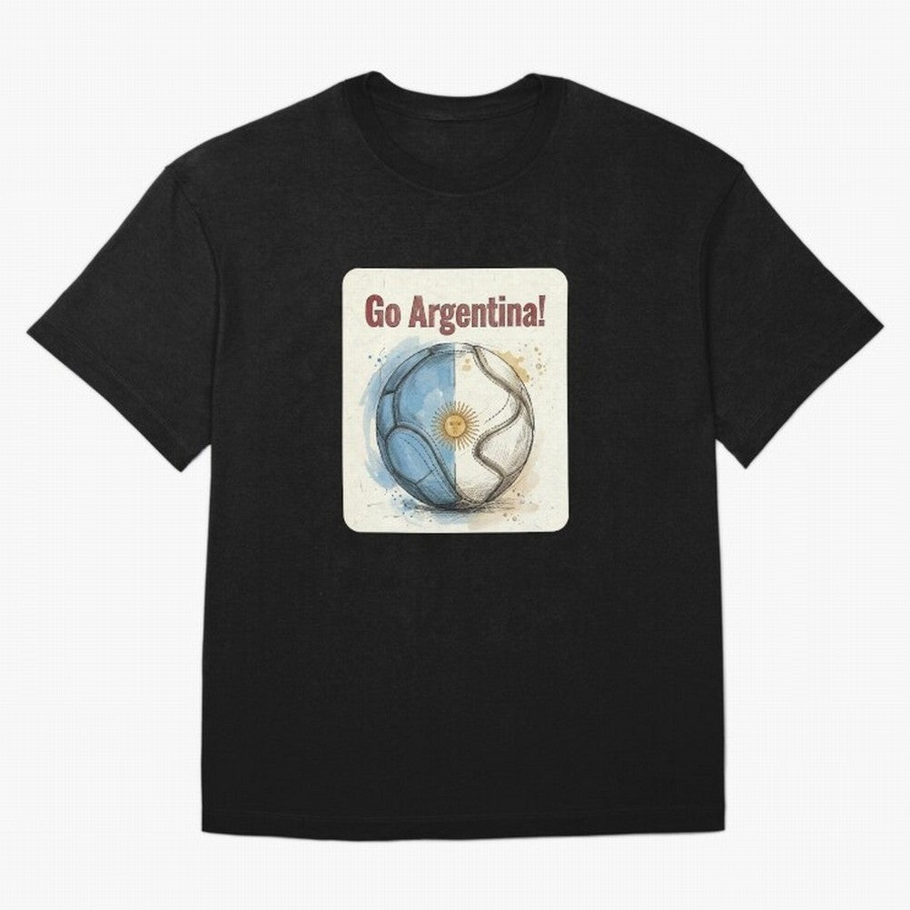 Go Argentina Soccer Ball Flag | Argentinian Football Fan Graphic Tee Oversized T-Shirt Bring Champion Energy into Global Football Passion for FIFA World Cup 2026 Group Stage, Featuring Cristiano Ronaldo, Haaland and CR7, Spain, Champion Mindset,