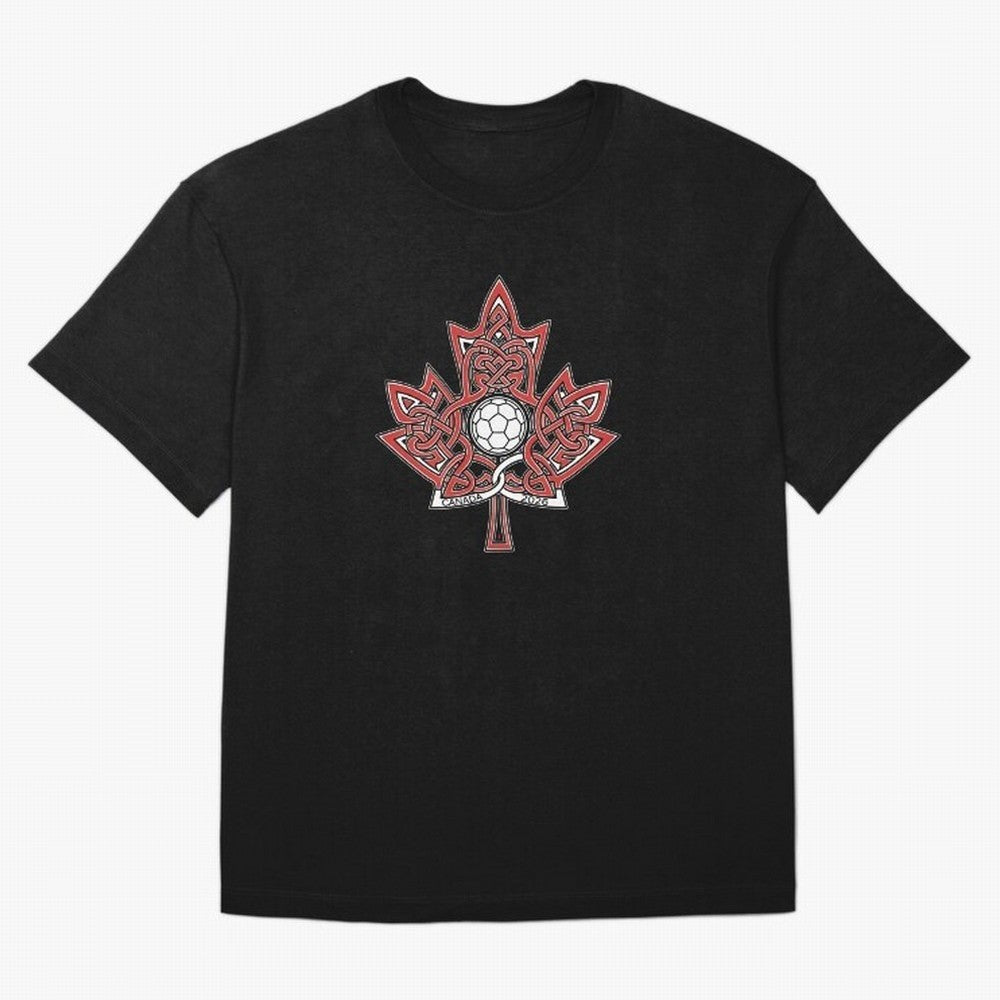 Interwoven Maple Leaf Canada Soccer 2026 T-Shirt_83135197 Oversized T-Shirt Stand Proud for FIFA World Cup 2026 Group Stage Celebrating Messi and Cristiano Ronaldo, Spain Energy, Football Festival Excitement, Trophy Ambitions, Country Rivalries and