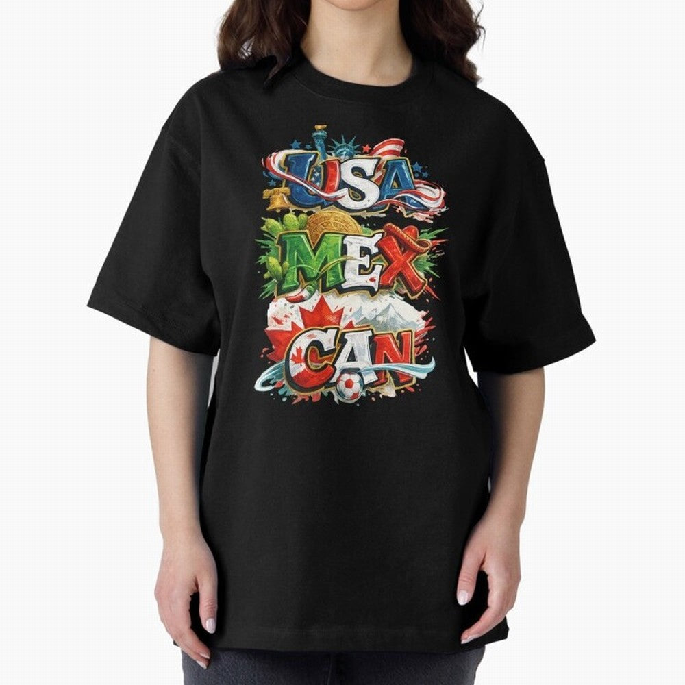 World Cup 2026 USA Canada Mexico Oversized T-Shirt Mark Match Day Hype around FIFA World Cup 2026 Group Stage, Haaland, Spain, Stadium Memories, Football Loyalty, International Chants and Championship Tradition; Built for Supporters Chasing Trophy