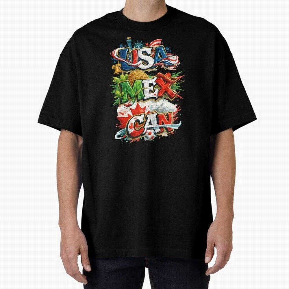 World Cup 2026 USA Canada Mexico Oversized T-Shirt Mark Match Day Hype around FIFA World Cup 2026 Group Stage, Haaland, Spain, Stadium Memories, Football Loyalty, International Chants and Championship Tradition; Built for Supporters Chasing Trophy