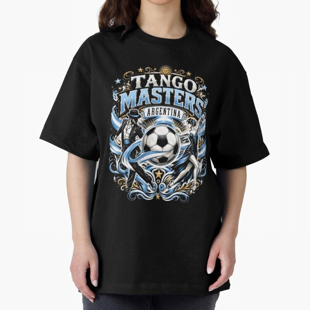 Tango Masters Argentina World Cup 2026 Oversized T-Shirt Elevate FIFA World Cup 2026 Group Stage for Fans of Neymar, Haaland and Cristiano Ronaldo and Argentina and Brazil, Bringing Worldwide Fan Energy, Dramatic Goals, Stadium Lights and