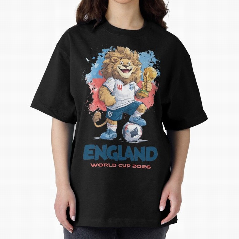 England - World Cup 2026 Oversized T-Shirt Support the FIFA World Cup 2026 Journey through CR7 Highlights, Netherlands Pride, Championship Spirit, Famous Goals, Roaring Crowds and International Football Unity; Made for Die Hard Supporters, Soccer