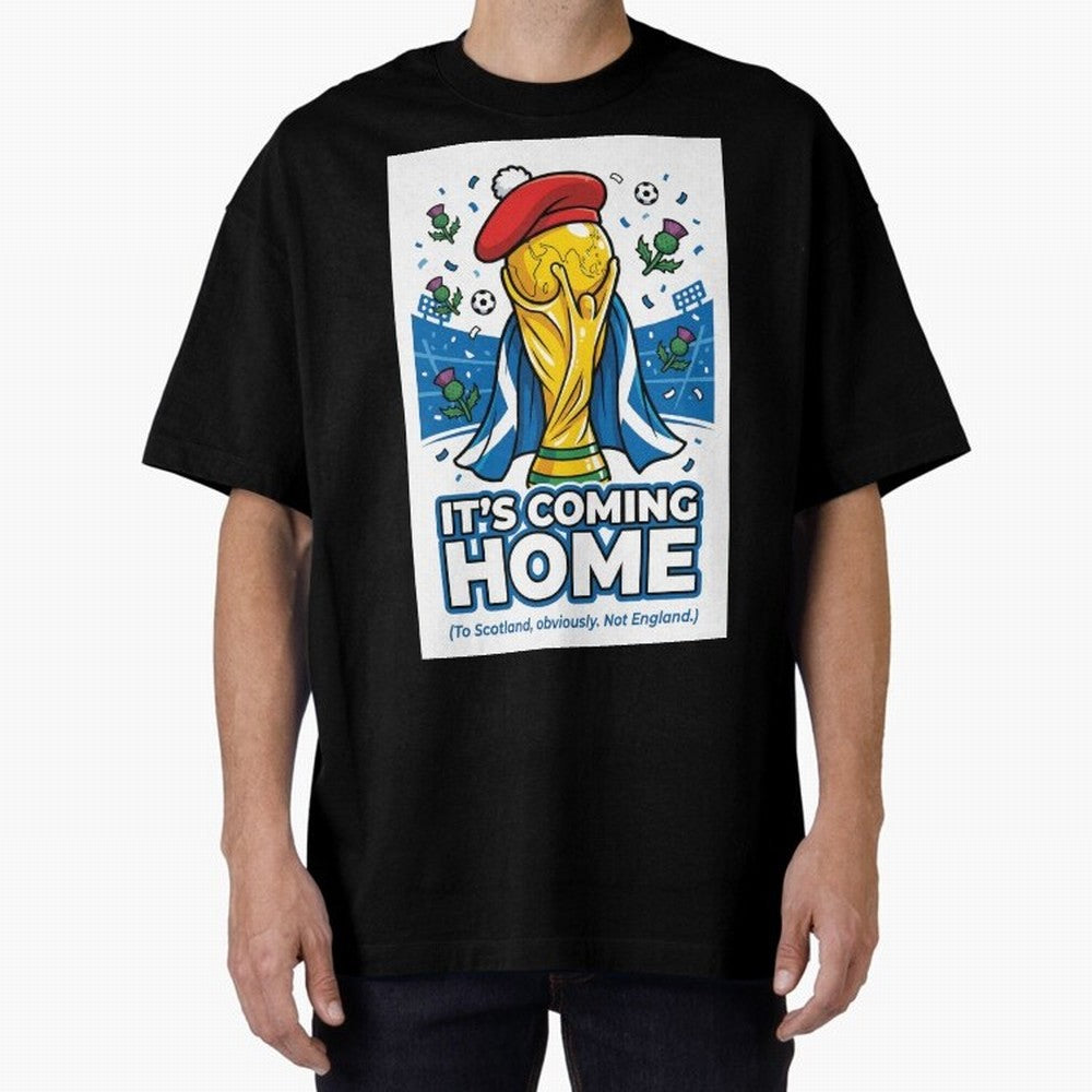 It's Coming Home Oversized T-Shirt Honor the Beautiful Game during FIFA World Cup 2026 Capturing Messi and Cristiano Ronaldo, Spain Energy, Stadium Memories, Football Loyalty, International Chants and Championship Tradition; Perfect for People Who