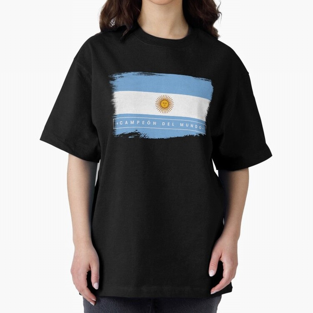 Argentina Campe¨®n del Mundo Oversized T-Shirt Enjoy the Biggest Football Party of FIFA World Cup 2026 USA Canada Mexico Made for Mbappe, Portugal, Spain and Germany Energy, Championship Spirit, Famous Goals, Roaring Crowds and International