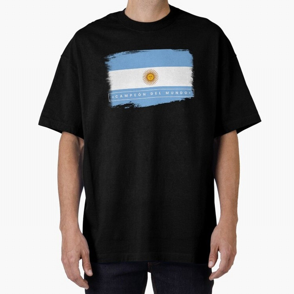 Argentina Campe¨®n del Mundo Oversized T-Shirt Enjoy the Biggest Football Party of FIFA World Cup 2026 USA Canada Mexico Made for Mbappe, Portugal, Spain and Germany Energy, Championship Spirit, Famous Goals, Roaring Crowds and International
