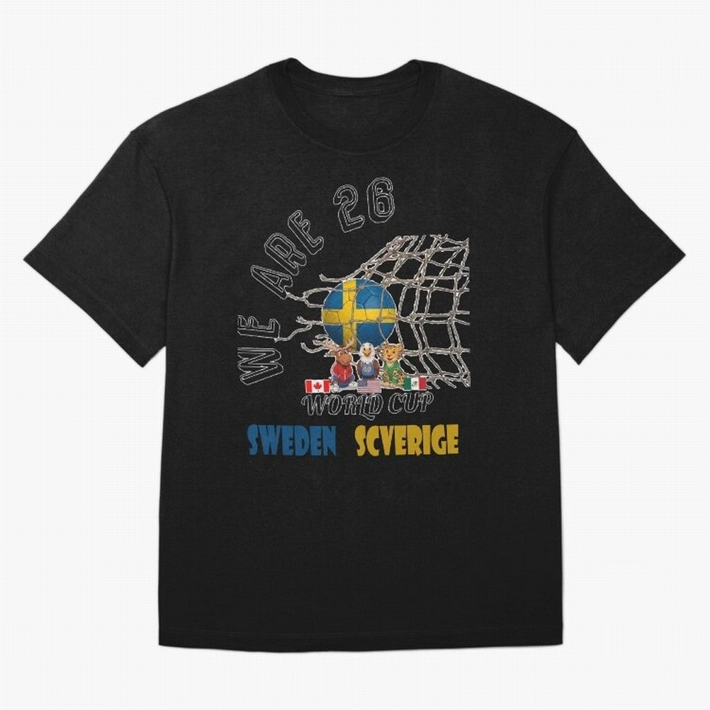 World cup 26 - Sweden Oversized T-Shirt Fuel FIFA World Cup 2026 Featuring Haaland and Mbappe, England and Germany Energy, Stadium Memories, Football Loyalty, International Chants and Championship Tradition; Ideal for Passionate Fans Who Love