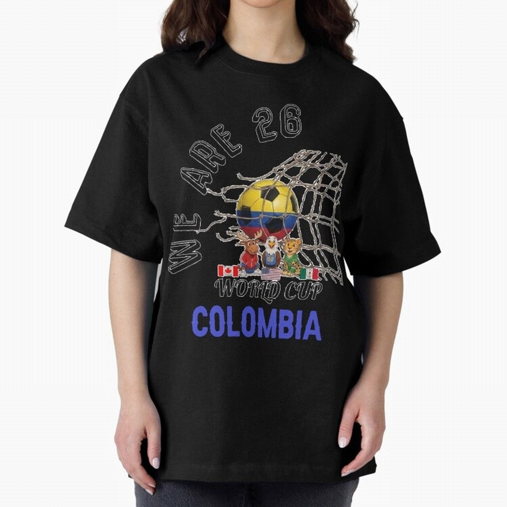World cup 26 - Colombia Oversized T-Shirt Celebrate Soccer Greatness during FIFA World Cup 2026 Group Stage Highlighting Messi, Neymar and Mbappe, England and Germany Energy, Fan Favorite Moments, National Team Passion, Big Match Drama and Soccer