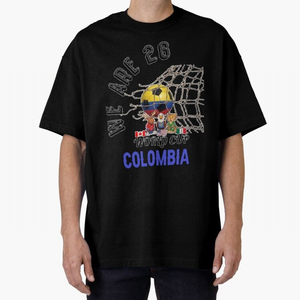 World cup 26 - Colombia Oversized T-Shirt Celebrate Soccer Greatness during FIFA World Cup 2026 Group Stage Highlighting Messi, Neymar and Mbappe, England and Germany Energy, Fan Favorite Moments, National Team Passion, Big Match Drama and Soccer