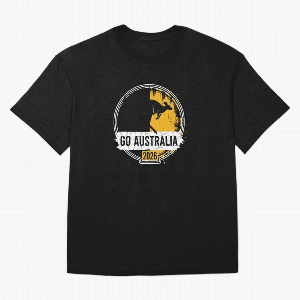 Golden Green Kangaroo Emblem Go Australia 2026 Supporter Design T-Shirt_83662099 Oversized T-Shirt Carry the Colors and Pride of Global Football Passion for FIFA World Cup 2026, with Messi, Spain and Netherlands, Tournament Hype, Historic Matchups,