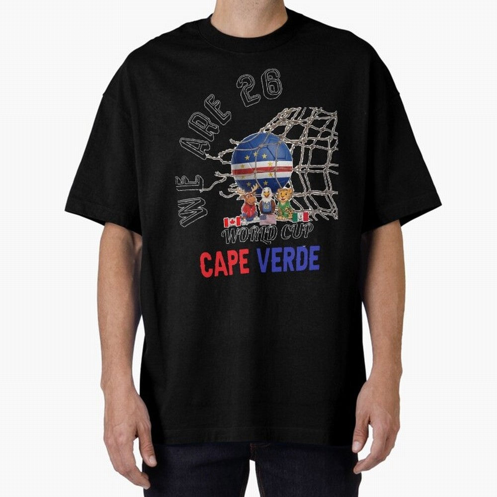 World cup 26 - Cape Verde Oversized T-Shirt Celebrate Every Goal in FIFA World Cup 2026 USA Canada Mexico Spirit, Driven by Netherlands, Cristiano Ronaldo, Haaland and CR7, Global Supporter Spirit, Legendary Goals, National Colors and Tournament