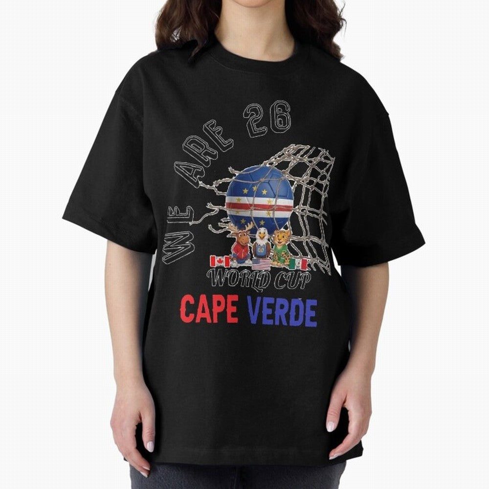 World cup 26 - Cape Verde Oversized T-Shirt Celebrate Every Goal in FIFA World Cup 2026 USA Canada Mexico Spirit, Driven by Netherlands, Cristiano Ronaldo, Haaland and CR7, Global Supporter Spirit, Legendary Goals, National Colors and Tournament