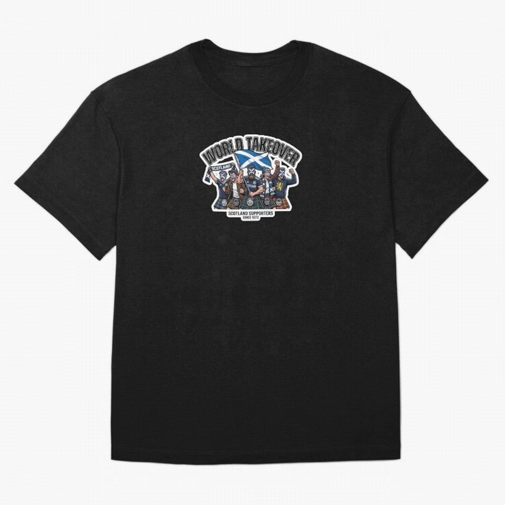 Scotland Soccer Fans Tartan Power Sticker 2026 Football Supporters Oversized T-Shirt Celebrate the Stars of FIFA World Cup 2026 Group Stage for Fans of CR7 and Brazil, Portugal and Argentina, Bringing Football History, Final Match Energy, Crowd