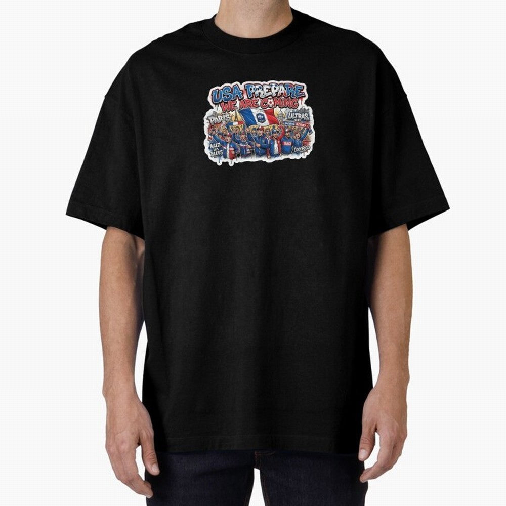 France Soccer Fans 2026 Sticker We Are Coming Oversized T-Shirt Upgrade FIFA World Cup 2026 Featuring Cristiano Ronaldo, Haaland and CR7, Argentina and Brazil Energy, Global Supporter Spirit, Legendary Goals, National Colors and Tournament