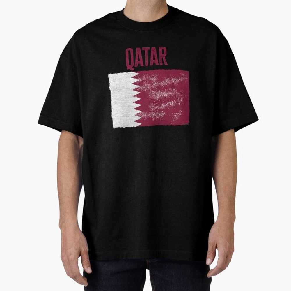 Qatar Oversized T-Shirt Carry the Dream of Match Day Hype around FIFA World Cup 2026 Group Stage, Neymar, Germany, Football Festival Excitement, Trophy Ambitions, Country Rivalries and Star Player Buzz; Built for Supporters Chasing Trophy Dreams,