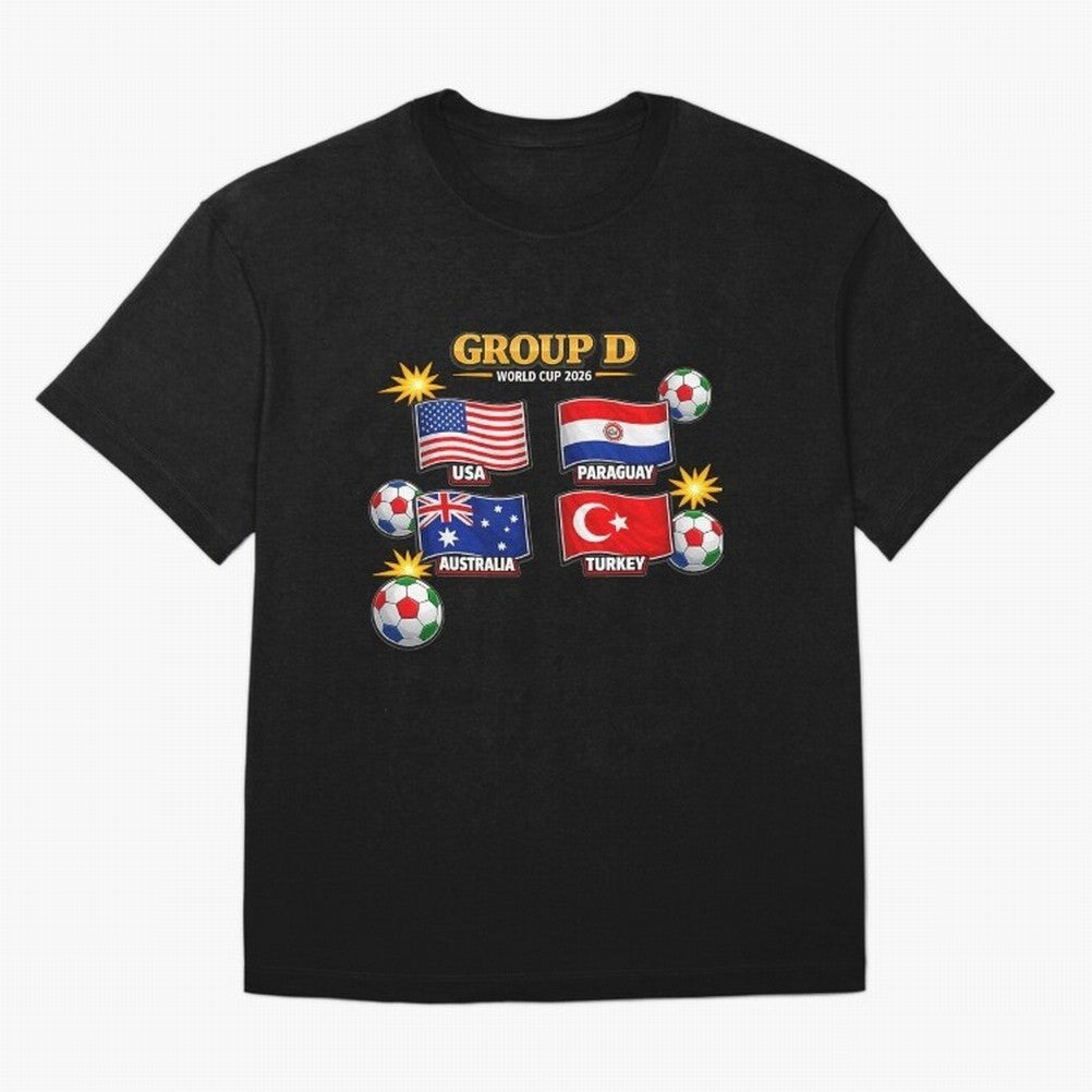 Group?D?¨C?World?Cup?2026?Flags Oversized T-Shirt Represent Fans Who Live for Global Football Passion for FIFA World Cup 2026 Group Stage, Celebrating Haaland, Argentina, France and Brazil, Tournament Hype, Historic Matchups, Family Viewing Parties