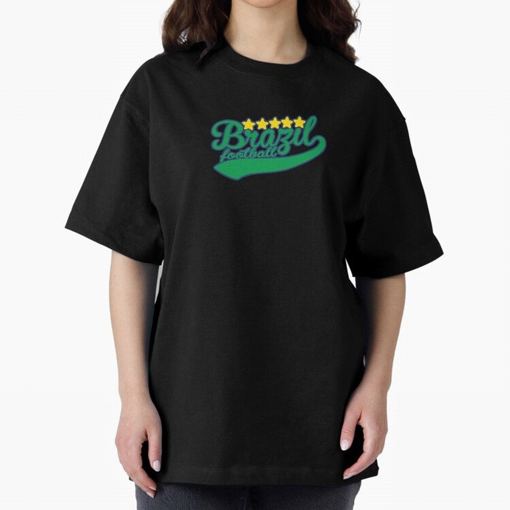 Brazil Soccer Football World Cup Vintage Oversized T-Shirt Celebrate Fan Culture around the FIFA World Cup 2026 Journey through Neymar, Haaland and Cristiano Ronaldo Highlights, Portugal, Spain and Germany Pride, Vintage Soccer Flavor, Modern