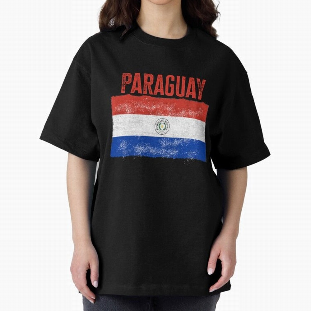 Paraguay Oversized T-Shirt Capture the FIFA World Cup 2026 Group Stage Journey through Neymar, Haaland and Cristiano Ronaldo Highlights, Brazil Pride, Stadium Memories, Football Loyalty, International Chants and Championship Tradition; Made for
