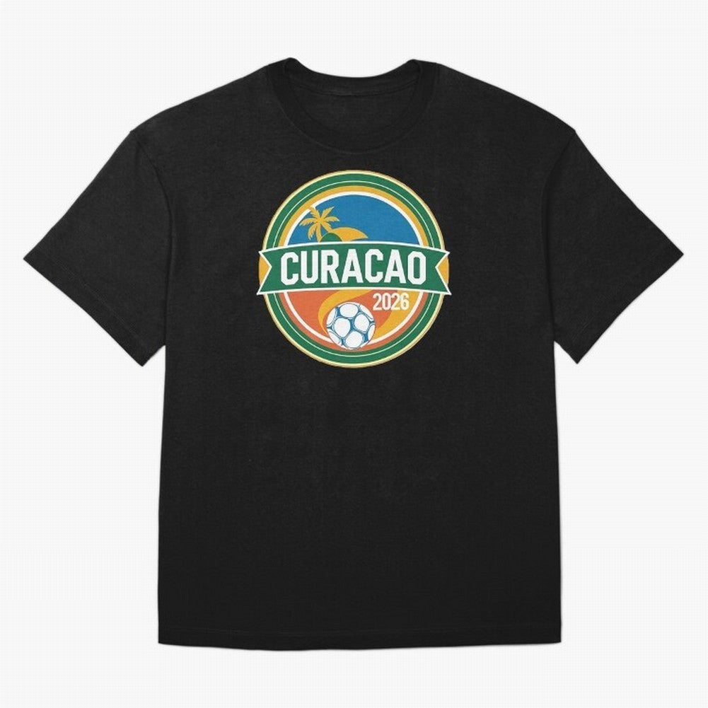 Curacao WC 2026 Oversized T-Shirt Join the Global Buzz around the FIFA World Cup 2026 Journey through Messi and Cristiano Ronaldo Highlights, Spain and Netherlands Pride, Goal Celebration Energy, Supporter Heritage, Football Icons and Worldwide