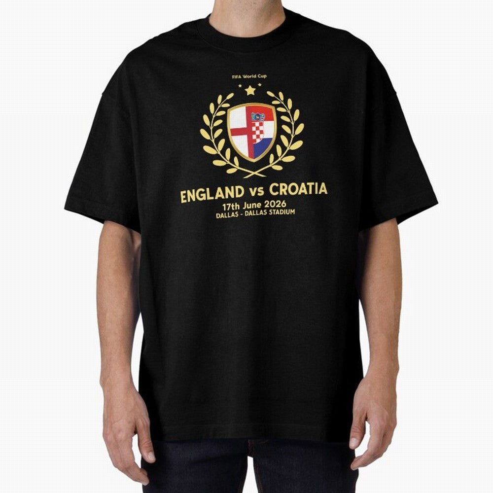 FIFA World Cup - England v Croatia Oversized T-Shirt Carry National Pride through FIFA World Cup 2026 USA Canada Mexico Spirit, with Argentina, Cristiano Ronaldo, Match Day Excitement, Supporter Culture, Golden Goals and Global Football Passion;