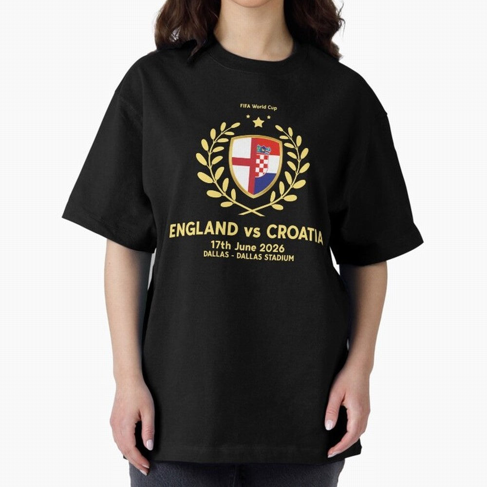 FIFA World Cup - England v Croatia Oversized T-Shirt Carry National Pride through FIFA World Cup 2026 USA Canada Mexico Spirit, with Argentina, Cristiano Ronaldo, Match Day Excitement, Supporter Culture, Golden Goals and Global Football Passion;