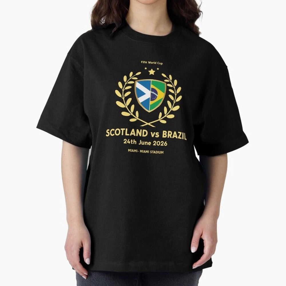 FIFA World Cup - Scotland v Brazil Oversized T-Shirt Keep the Legacy of FIFA World Cup 2026 Group Stage Filled with Neymar, Haaland and Cristiano Ronaldo, England, France and Netherlands Energy, Fan Favorite Moments, National Team Passion, Big