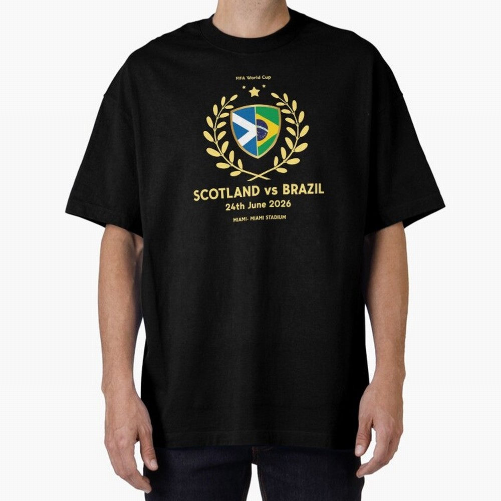 FIFA World Cup - Scotland v Brazil Oversized T-Shirt Keep the Legacy of FIFA World Cup 2026 Group Stage Filled with Neymar, Haaland and Cristiano Ronaldo, England, France and Netherlands Energy, Fan Favorite Moments, National Team Passion, Big