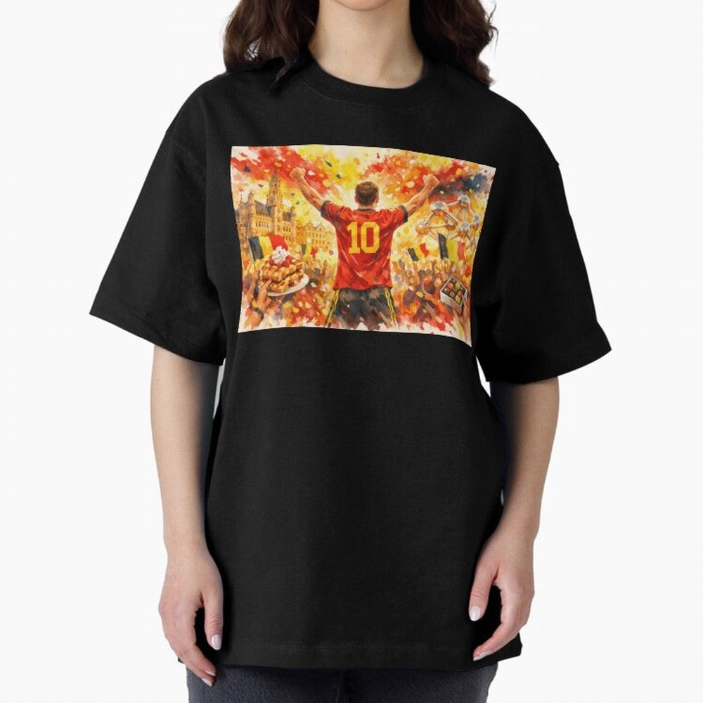 Belgian Celebration with Atomium Belgium Soccer Vibes Oversized T-Shirt Feel Match Day Hype around FIFA World Cup 2026 Group Stage, Haaland, Portugal, Spain and Germany, Match Day Excitement, Supporter Culture, Golden Goals and Global Football