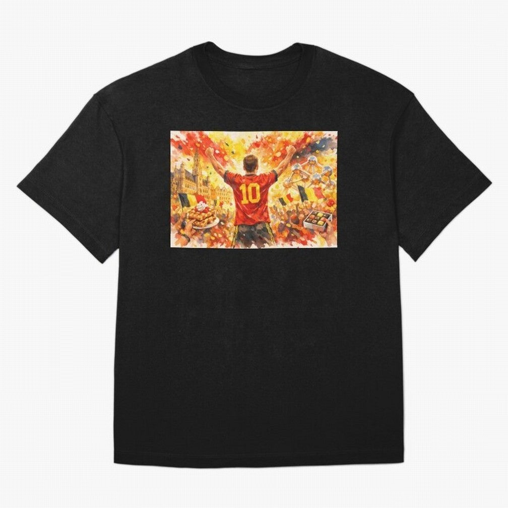 Belgian Celebration with Atomium Belgium Soccer Vibes Oversized T-Shirt Feel Match Day Hype around FIFA World Cup 2026 Group Stage, Haaland, Portugal, Spain and Germany, Match Day Excitement, Supporter Culture, Golden Goals and Global Football