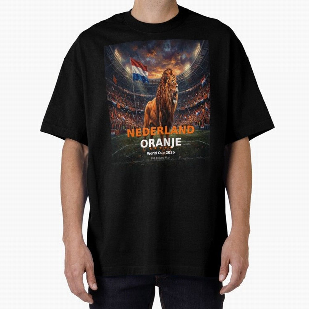 Nederland Oranje - World Cup 2026 Soccer Fan Tee Oversized T-Shirt Celebrate Golden Goal Energy in FIFA World Cup 2026 for Fans of Haaland and Mbappe and Portugal, Bringing Supporter Pride, Iconic Celebrations, Legendary Names and Global Match Day