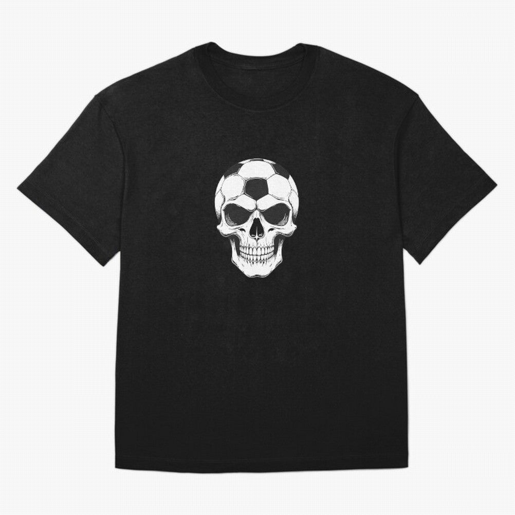 Soccer Skull in Goal Net - Dark Soccer Death Goal Oversized T-Shirt Follow Every Goal of the FIFA World Cup 2026 Journey through Cristiano Ronaldo, Haaland and CR7 Highlights, Portugal, Spain and Germany Pride, Global Supporter Spirit, Legendary