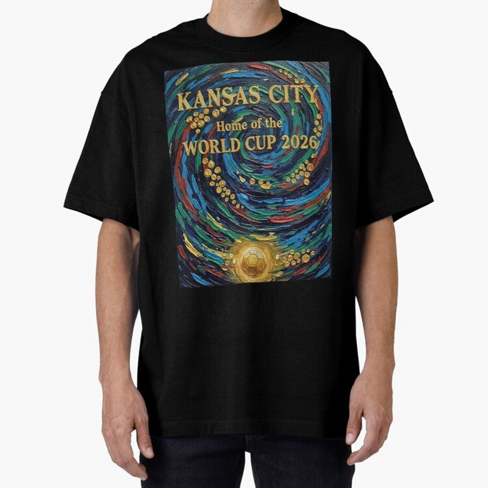 Kansas City Home of the World Cup 2026 Soccer Fan ¡ª Moody Jewel Art Print Oversized T-Shirt Stand Proud for Match Day Hype around FIFA World Cup 2026 Group Stage, Haaland and Mbappe, France, Stadium Memories, Football Loyalty, International Chants