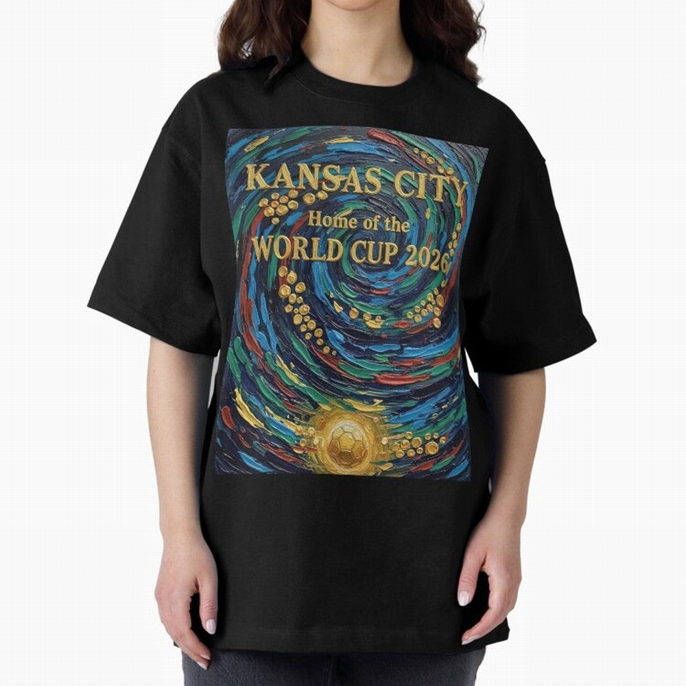 Kansas City Home of the World Cup 2026 Soccer Fan ¡ª Moody Jewel Art Print Oversized T-Shirt Stand Proud for Match Day Hype around FIFA World Cup 2026 Group Stage, Haaland and Mbappe, France, Stadium Memories, Football Loyalty, International Chants