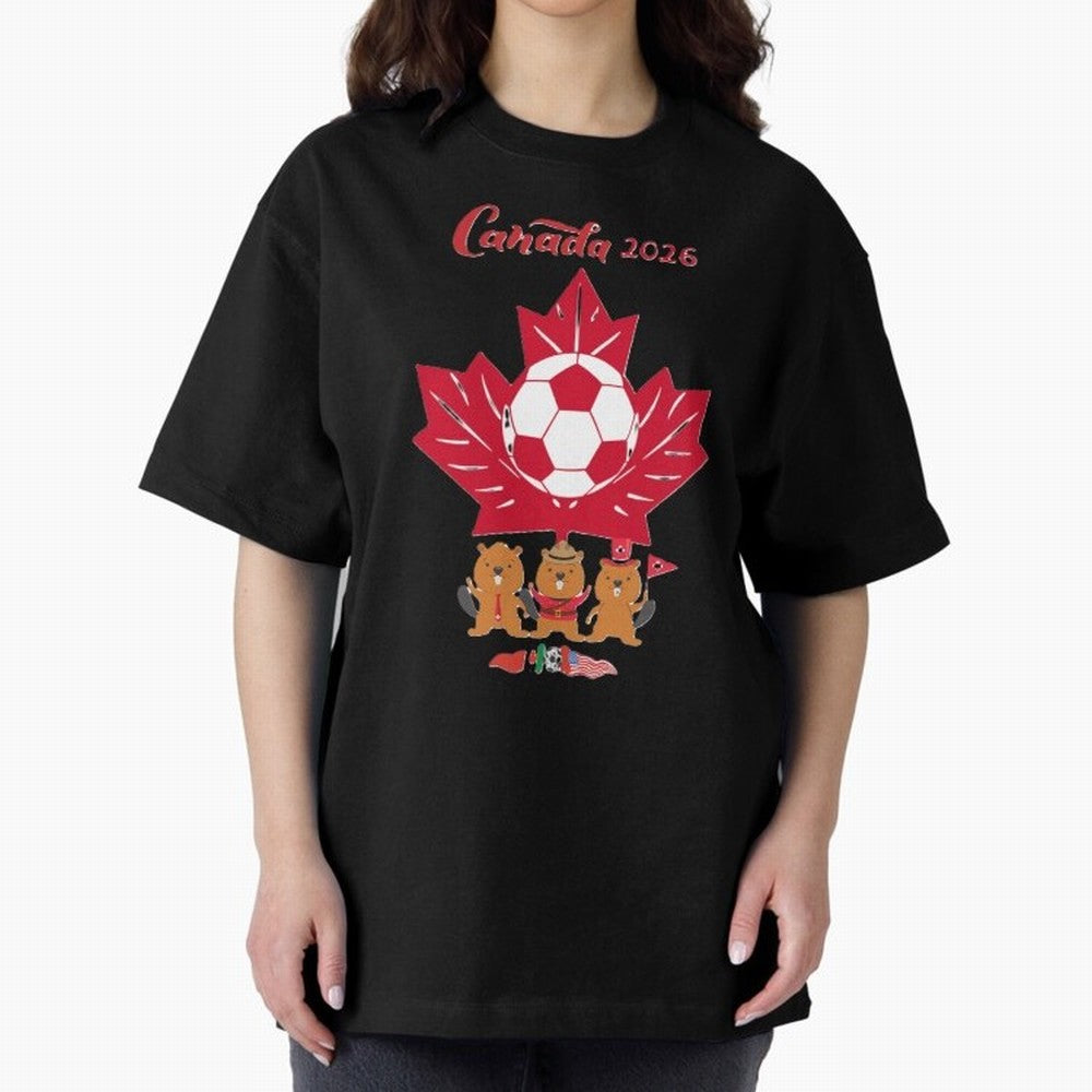Canada 2026 Oversized T-Shirt Bring a Champion Mindset to FIFA World Cup 2026 USA Canada Mexico for Fans of Mbappe and Netherlands, Bringing Soccer Culture, Superstar Moments, National Team Dreams and Competitive Fire; Perfect for Fans, Collectors,