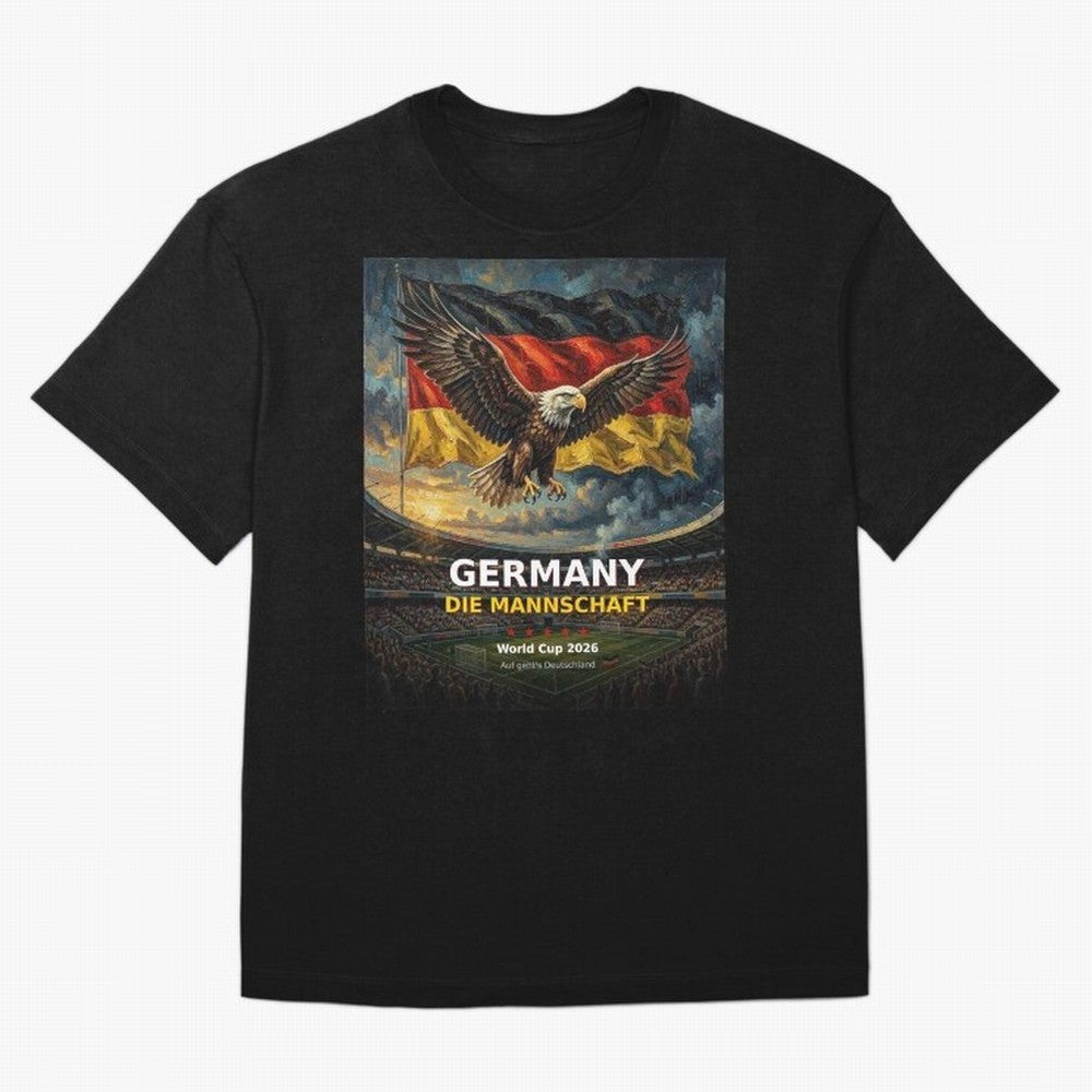 Germany Die Mannschaft - World Cup 2026 Soccer Fan Tee Oversized T-Shirt Celebrate Rivalries and Pride in FIFA World Cup 2026 USA Canada Mexico for Fans of CR7 and Messi and Netherlands, Bringing Global Supporter Spirit, Legendary Goals, National