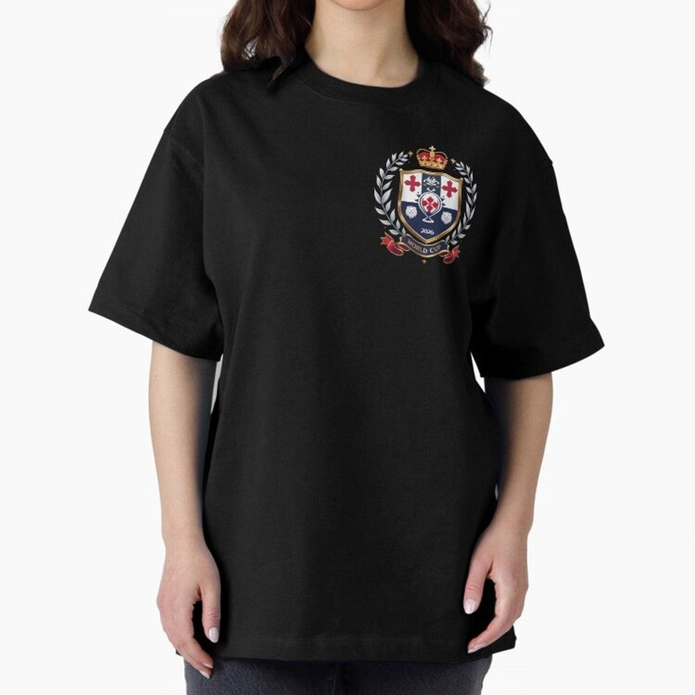England World Cup 2026 Oversized T-Shirt Share the FIFA World Cup 2026 Journey through CR7 and Messi Highlights, Brazil, Portugal and Argentina Pride, Fan Favorite Moments, National Team Passion, Big Match Drama and Soccer History; Ideal for Fans