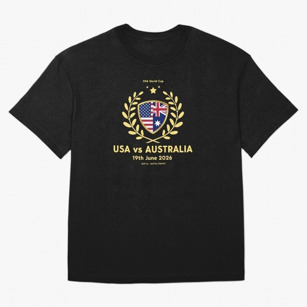 FIFA World Cup - USA v Australia Oversized T-Shirt Celebrate Fan Culture around Global Football Passion for FIFA World Cup 2026, Centered on Messi, Argentina and Brazil, Global Supporter Spirit, Legendary Goals, National Colors and Tournament
