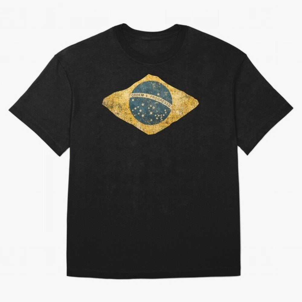 Vintage Brazil Flag Soccer Fan Design Oversized T-Shirt Celebrate Unforgettable Nights in Global Football Passion for FIFA World Cup 2026, Capturing Mbappe, Argentina and Brazil, Stadium Chants, National Pride, Trophy Dreams and Unforgettable