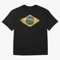 Vintage Brazil Flag Soccer Fan Design Oversized T-Shirt Celebrate Unforgettable Nights in Global Football Passion for FIFA World Cup 2026, Capturing Mbappe, Argentina and Brazil, Stadium Chants, National Pride, Trophy Dreams and Unforgettable